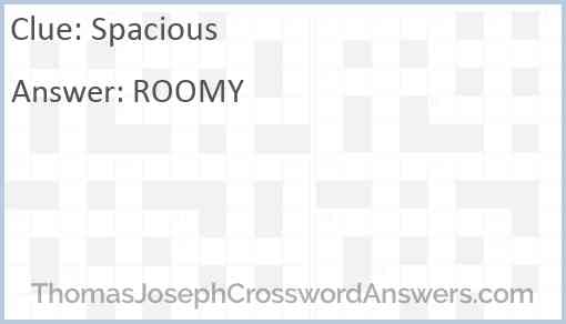 spacious crossword clue spacious crossword clue